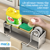 Kệ Để Đồ Rửa Chén MARIS Chất Liệu Inox Cao Cấp Bền Bỉ, Kệ Để Miếng Rửa Chén Kèm Thanh Treo Khăn Nhà Bếp Tiện Dụng
