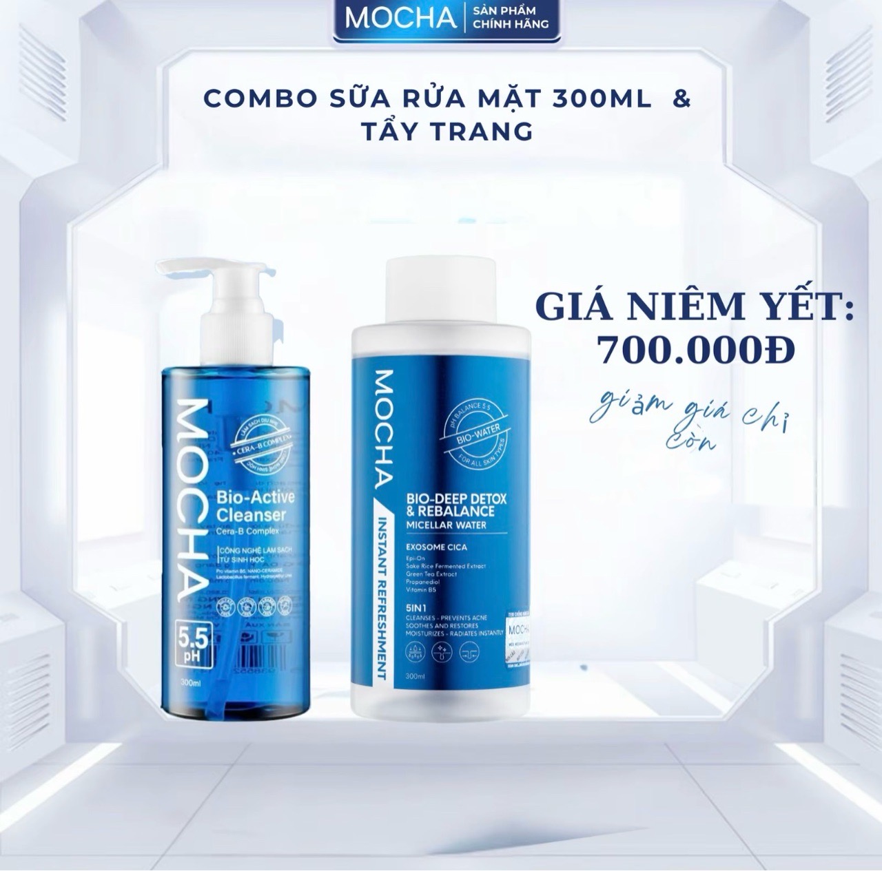  M38 - Combo tẩy trang + SRM 300ml 