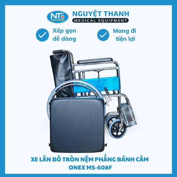 Xe Lăn Bô Tròn, Bô Tròn Nệm Phẳng Bánh Căm One-X MS-608 F