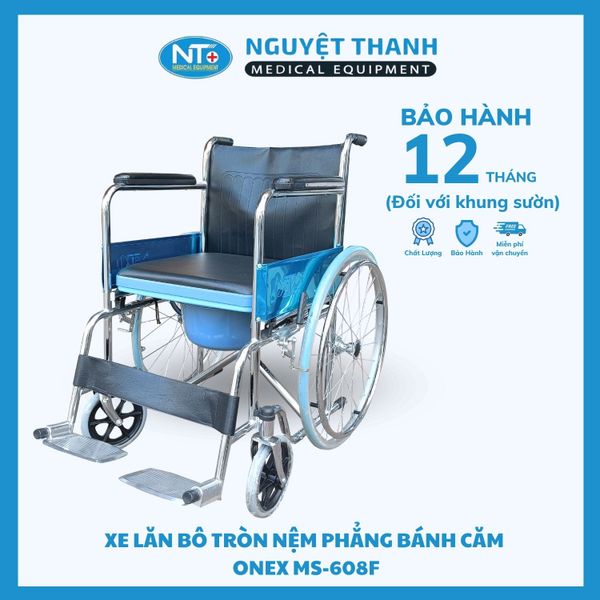Xe Lăn Bô Tròn, Bô Tròn Nệm Phẳng Bánh Căm One-X MS-608 F
