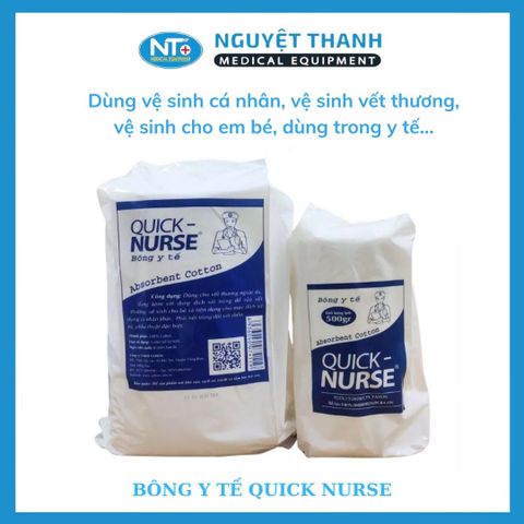 Bông Y Tế Quick Nurse 1kg - 100% Cotton Tinh Khiết Giá Tốt