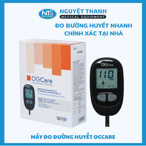 Máy Đo Đường Huyết OGCare Chính Hãng Italia, Tự Động Nhận Mã Que