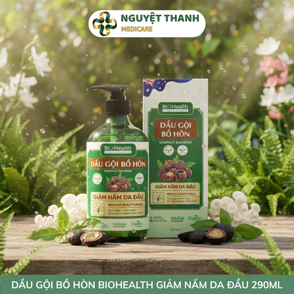 Dầu Gội Bồ Hòn BioHealth Thiên Nhiên Sạch Gàu Hết Ngứa Tóc Dày Mượt