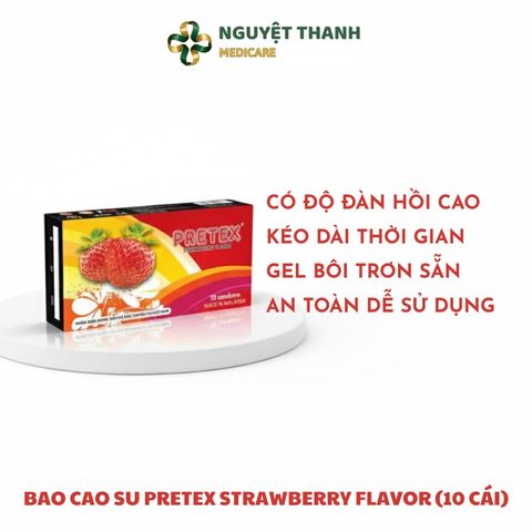Bao Cao Su Pretex Strawberry Flavor Siêu Mỏng, Hương Dâu
