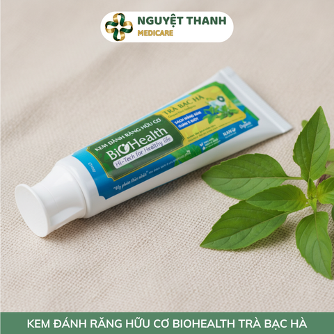 Kem Đánh Răng Hữu Cơ BioHealth Trà Bạc Hà Giảm Ê Buốt