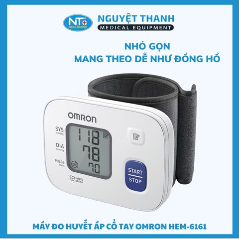 Máy Đo Huyết Áp Cổ Tay Omron HEM-6161