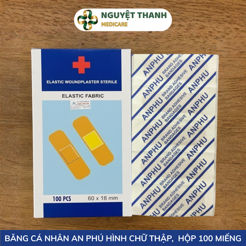 Băng Cá Nhân Chữ Thập An Phú - Hộp 100 Miếng Sơ Cứu Giá Tốt