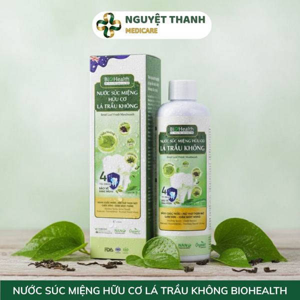 Nước Súc Miệng Lá Trầu Không BioHealth Hữu Cơ An Toàn, Kháng Khuẩn