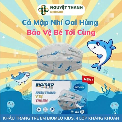 Khẩu Trang Y Tế Biomeq Mask+ Kid 4 Lớp Kháng Khuẩn Cho Bé
