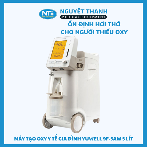 Máy Tạo Oxy Yuwell 9F-5AW 5 Lít/Phút Tích Hợp Xông Khí Dung