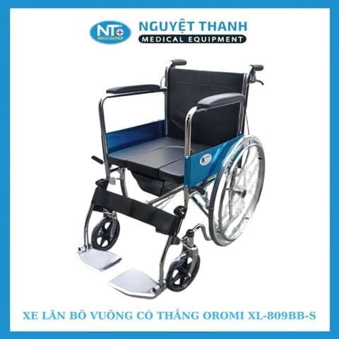 Xe lăn bô vuông, có thắng Oromi XL-809BB-S