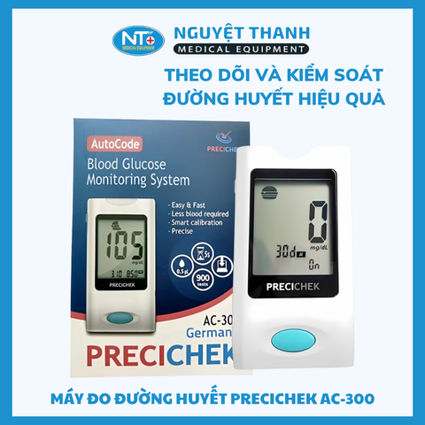 Máy Đo Đường Huyết Precichek AC-300 Chính Xác Nhanh 5 Giây
