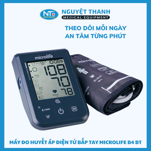 Máy Đo Huyết Áp Điện Tử Bắp Tay Microlife B4 BLUETOOTH (BT)