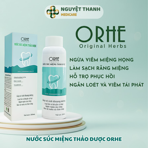 Nước Súc Miệng Họng ORHE 0.2% Sát Khuẩn, Hỗ Trợ Viêm Nướu, Đau Họng