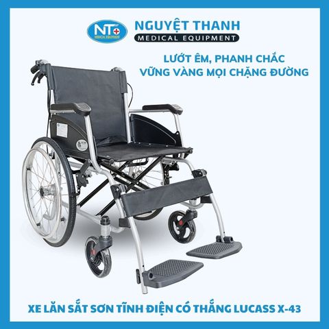 Xe Lăn Sắt Sơn Có Thắng Lucass X-43