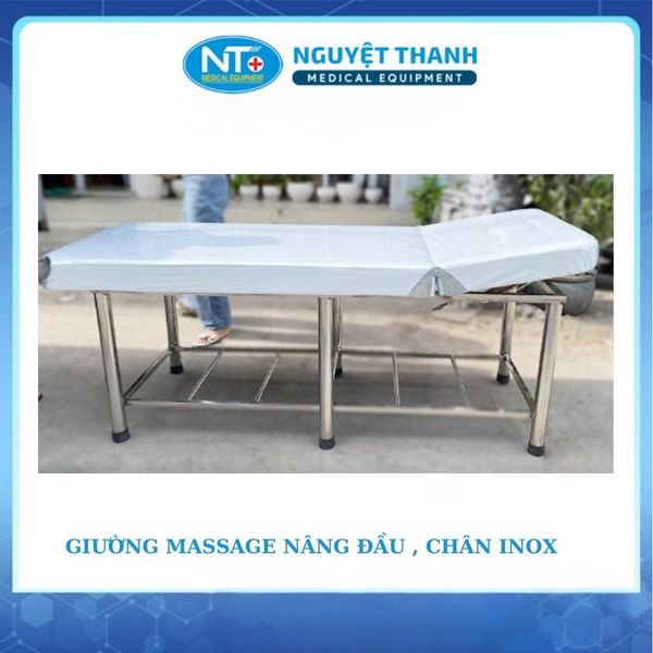 Giường Massage Inox Nâng Đầu