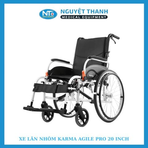 Xe lăn nhôm cao cấp Karma Agile Pro ghế rộng 20 inch