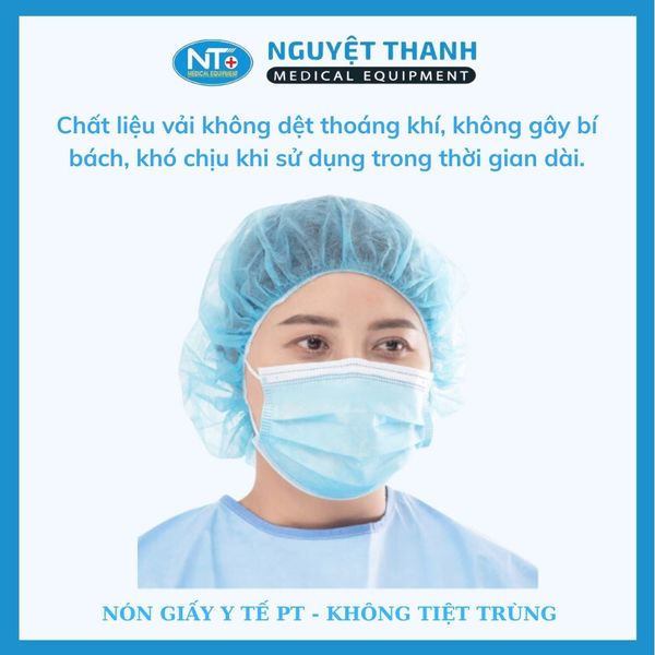 Nón y tế trùm đầu màu xanh PT (nón giấy) 100c/g