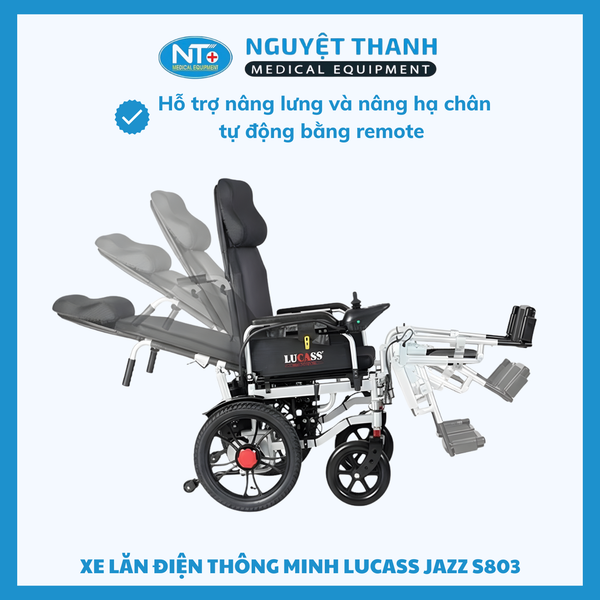 Xe Lăn Điện Ngả Lưng Lucass Jazz S803