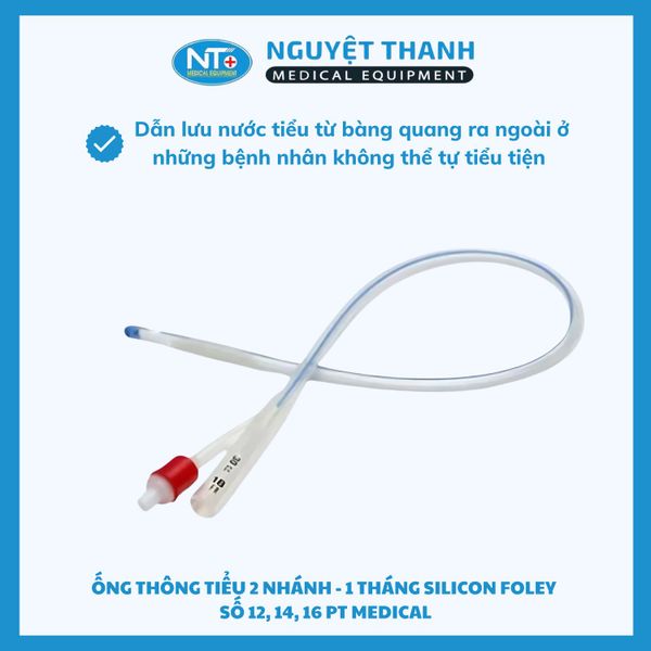 Ống thông tiểu 2 nhánh 1 tháng Silicon (Foley) số 14 PT