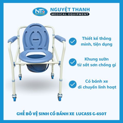 Ghế Bô Sắt Sơn Có Bánh Xe Lucass G-650T