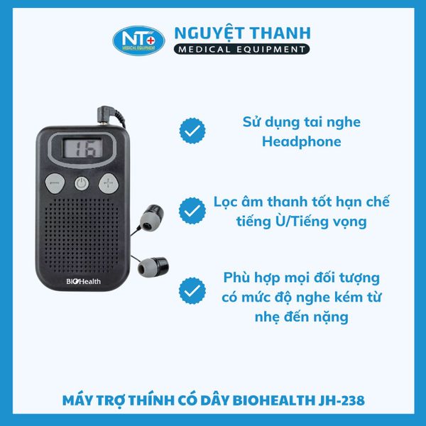 Máy Trợ Thính Bỏ Túi BioHealth JH-238 Chính Hãng, Giá Tốt