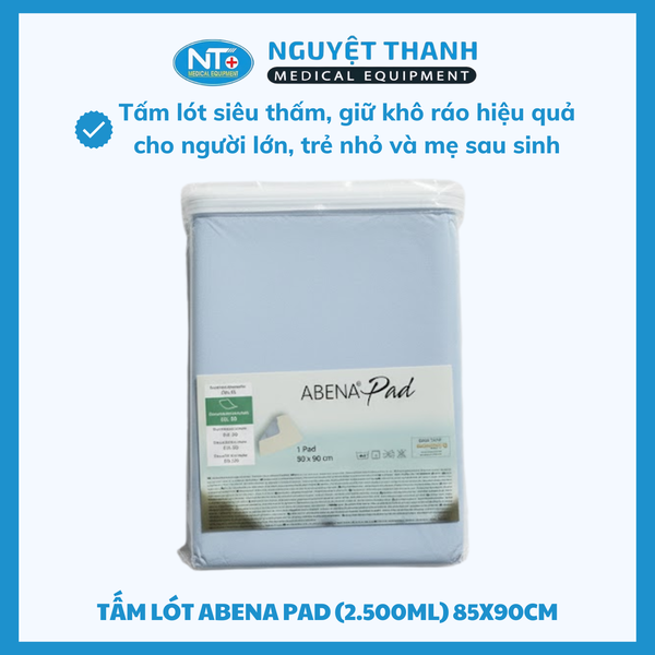 Tấm Lót Chống Thấm Abena Pad Tái Sử Dụng 85x90cm Thấm Hút 2.5 Lít