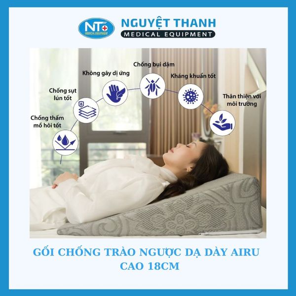 Gối Chống Trào Ngược Dạ Dày Airu Cao 18cm