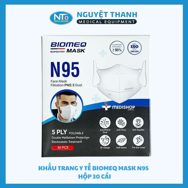 Khẩu trang bảo hộ Mask N95 trắng hộp 30 cái
