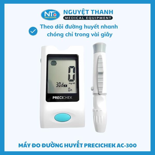 Máy Đo Đường Huyết Precichek AC-300 Chính Xác Nhanh 5 Giây