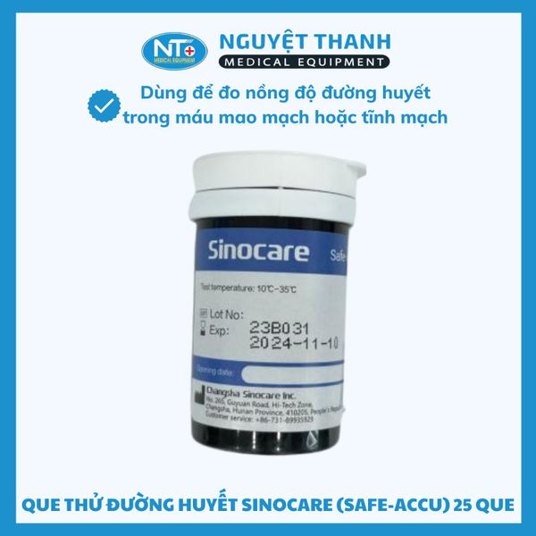 Que Thử Đường Huyết Sinocare Safe Accu