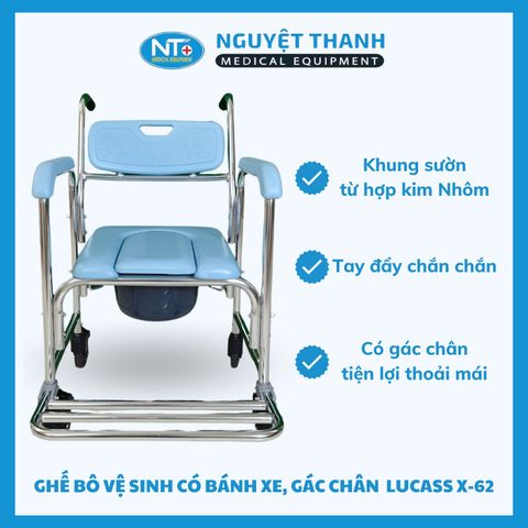 Ghế Bô Vệ Sinh Đa Chức Năng Khung Nhôm Lucass X-62