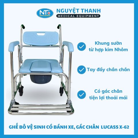 Ghế Bô Vệ Sinh Đa Chức Năng Khung Nhôm Lucass X-62