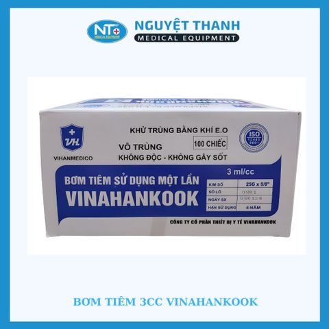 1 HỘP (100 ỐNG) Bơm tiêm Vinahankook 3ml - 5/8