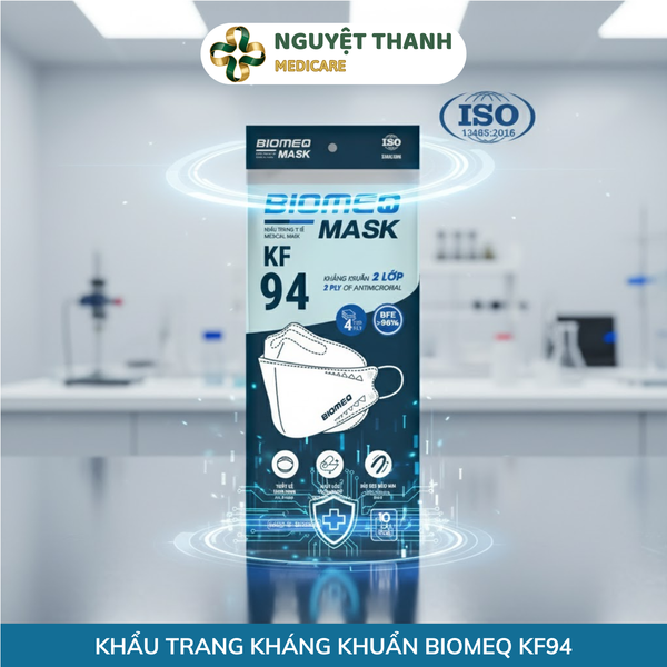Khẩu Trang KF94 BIOMEQ MASK+ Túi 10 Cái Lọc Bụi Mịn, Kháng Khuẩn 2 Lớp