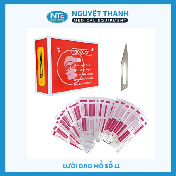 1 HỘP (100 LƯỠI) Lưỡi dao mổ số 11 Ish (tem vàng)