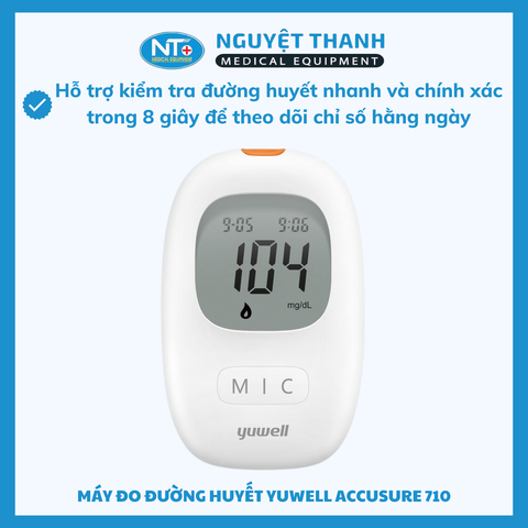 Máy Đo Đường Huyết Yuwell Accusmart 710 Chính Hãng, Kết Quả Nhanh Chóng
