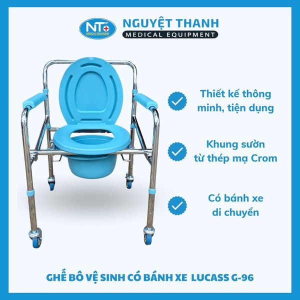 Ghế Bô Vệ Sinh Có Bánh Xe Lucass G-696 (G-96)
