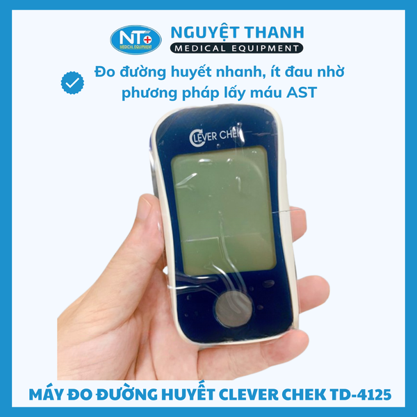 Máy Đo Đường Huyết Clever Chek TD-4125 Chính Hãng, Công Nghệ Đức