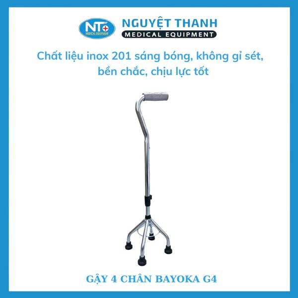 Gậy 4 Chân Cao Inox Bayoka G4