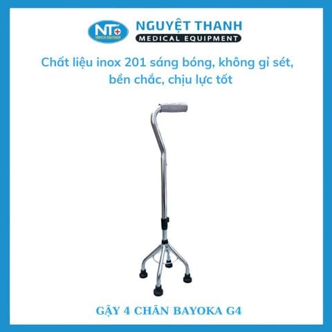 Gậy 4 Chân Cao Inox Bayoka G4