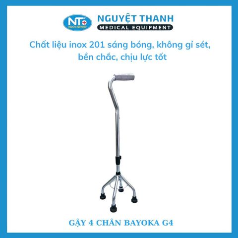 Gậy 4 Chân Cao Inox Bayoka G4