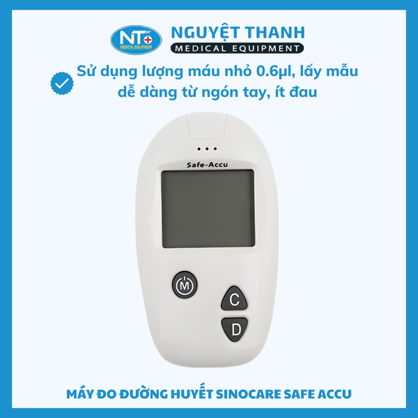 Máy Đo Đường Huyết Safe-Accu Chính Xác, Đo Nhanh 10s