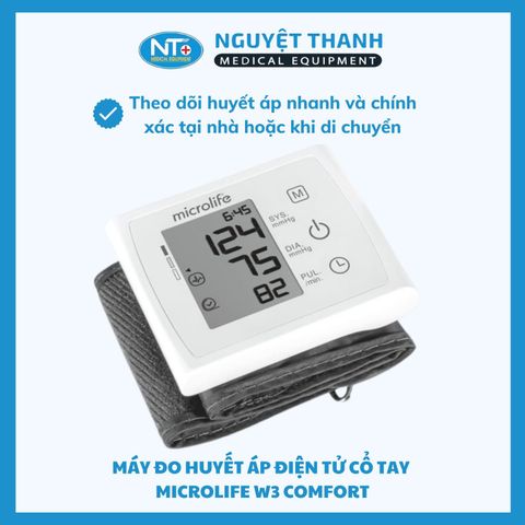 Máy Đo Huyết Áp Cổ Tay Microlife W3 Comfort