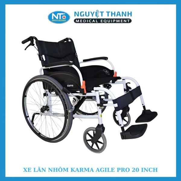 Xe lăn nhôm cao cấp Karma Agile Pro ghế rộng 20 inch