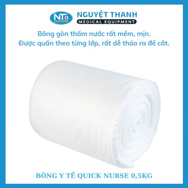Bông Y Tế Quick Nurse 1kg - 100% Cotton Tinh Khiết Giá Tốt