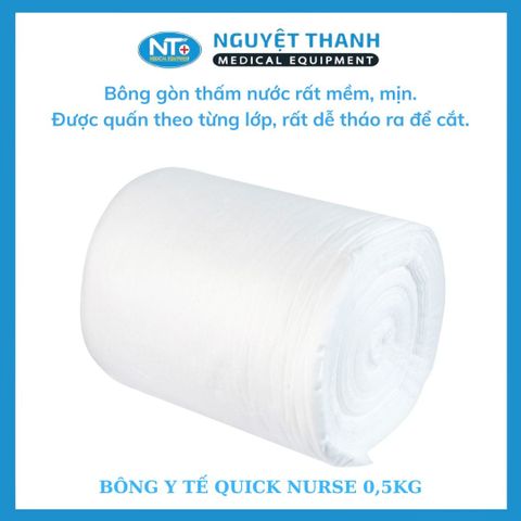Bông Y Tế Quick Nurse 1kg - 100% Cotton Tinh Khiết Giá Tốt