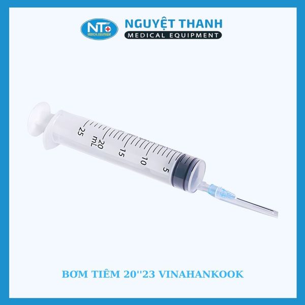 1 HỘP (50 ỐNG) Bơm tiêm 20cc 23Gx1'' Vinahankook, tiệt trùng bằng khí E.O