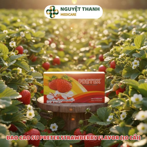 Bao Cao Su Pretex Strawberry Flavor Siêu Mỏng, Hương Dâu