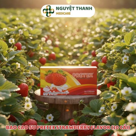 Bao Cao Su Pretex Strawberry Flavor Siêu Mỏng, Hương Dâu